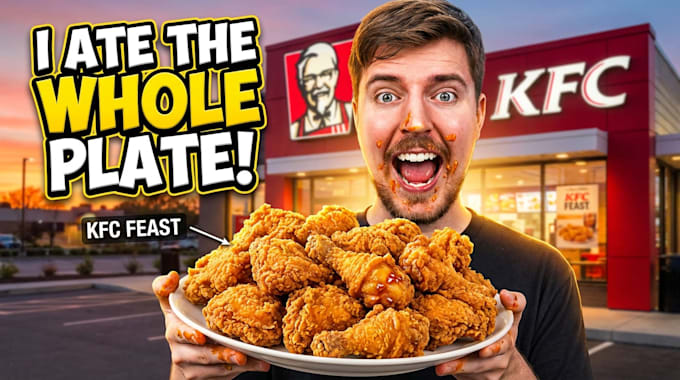 design food and vlog youtube thumbnails with high CTR