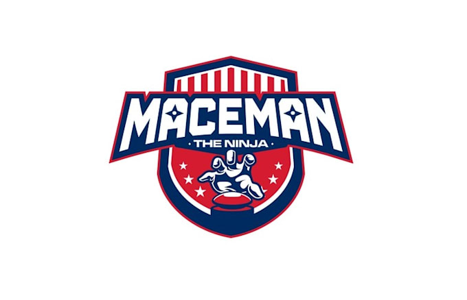 design kick butt maceman ninja warrior logo