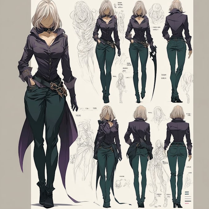 create anime expression sheet with multiple emotions
