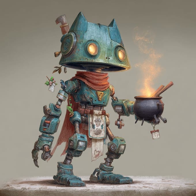 draw or design mechs robots concepts