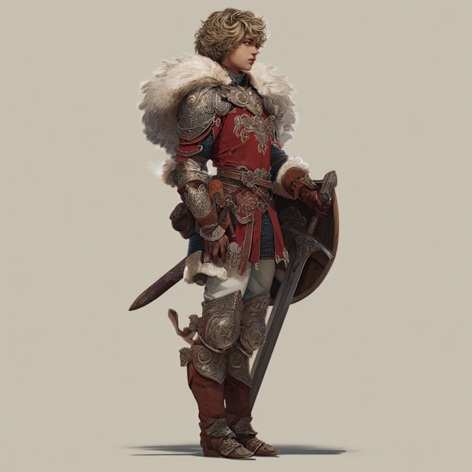 draw a fantasy character for dnd, pathfinder, etc