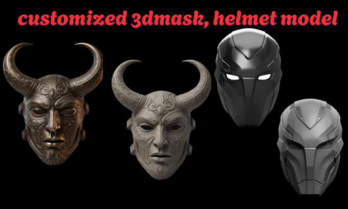 create custom 3d mask helmet design cosplay mask 3d printable model for you