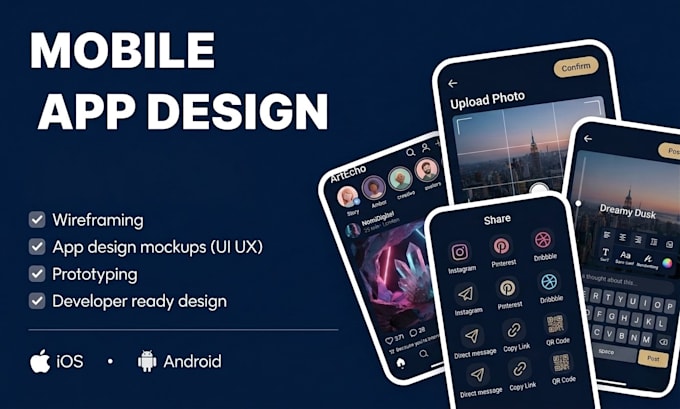 design modern app store screenshot for iosor android