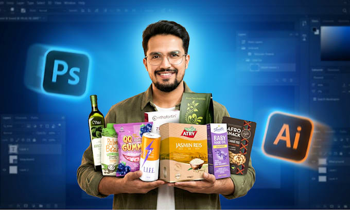 create attractive product packaging design and label design