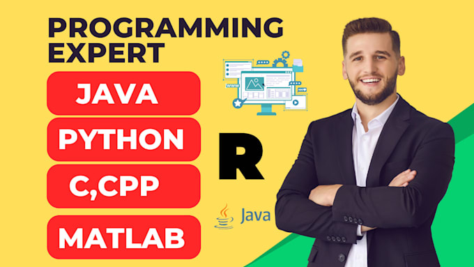 do assigned computer science tasks, projects in java, c, python, matlab and r