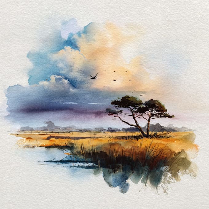 paint landscapes in watercolor