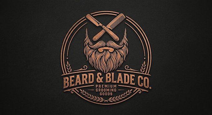 design a bold and stylish beard logo for your brand