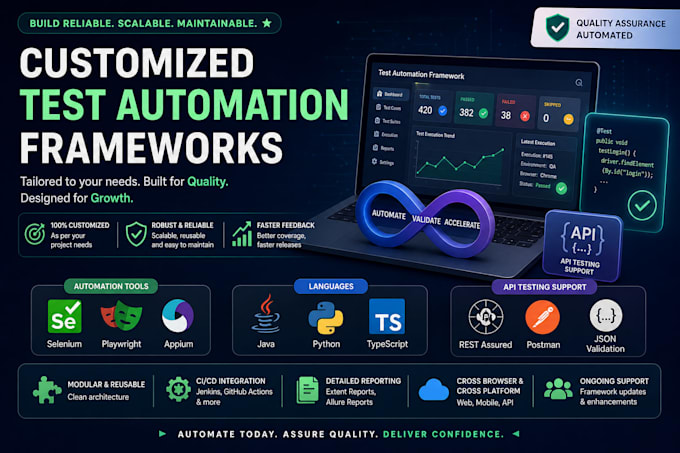 create automation frameworks as per your requirement