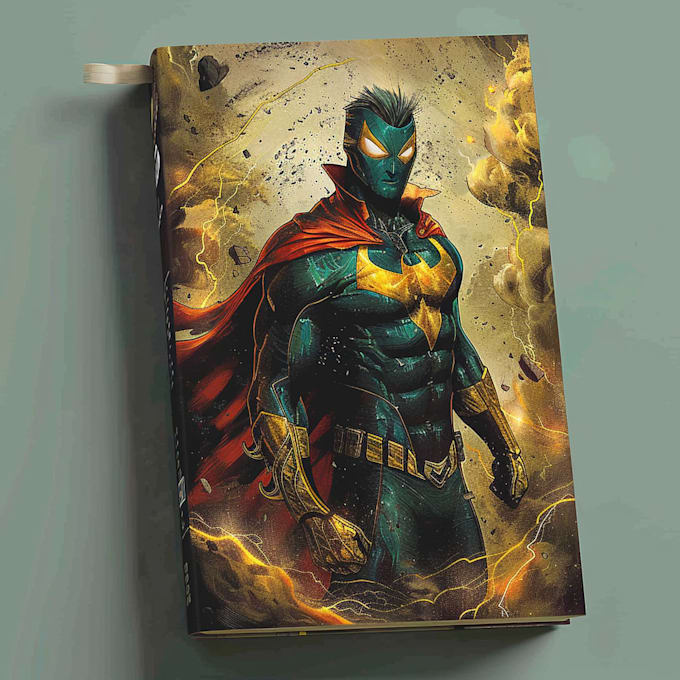 design superhero comic book cover, comic book