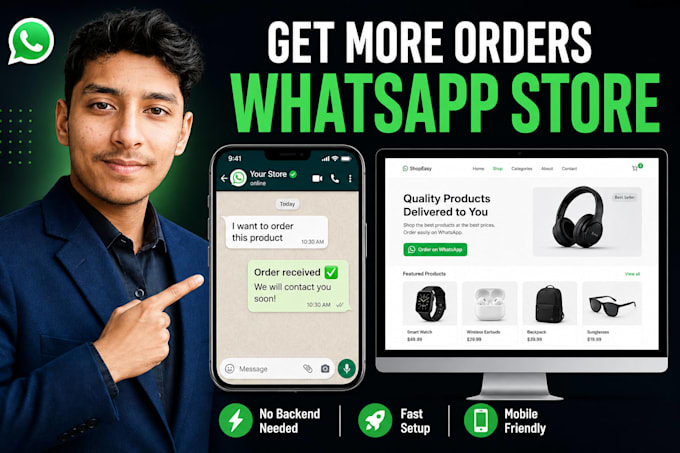 build whatsapp intergrated online store