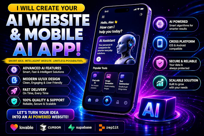 develop ai website, ai web application, ai saas app, ai software development