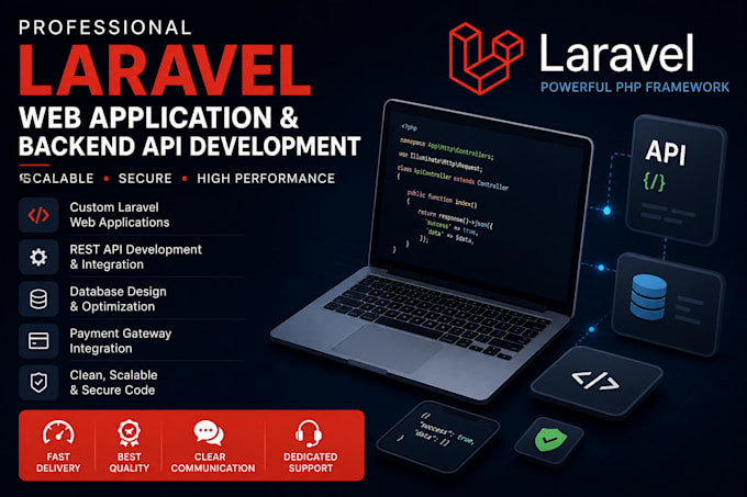 develop a professional laravel web application or backend API