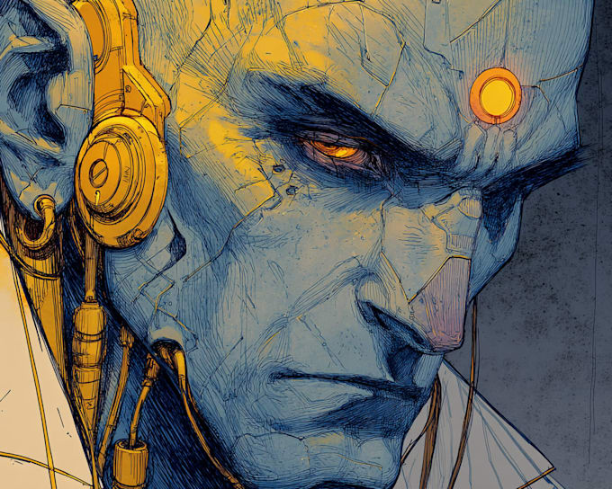 create futuristic sci fi character art