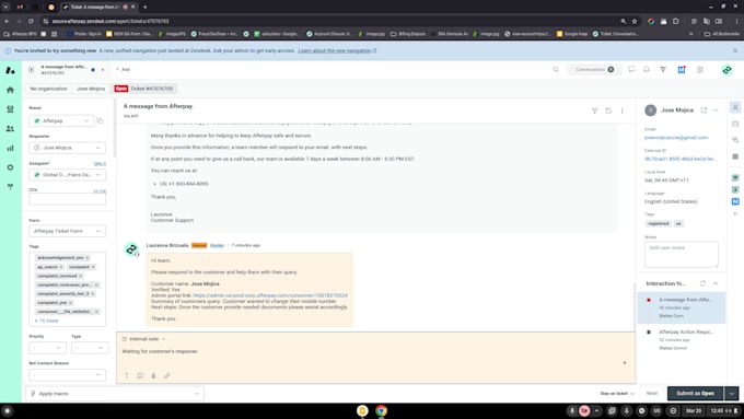 provide customer support via email using zendesk