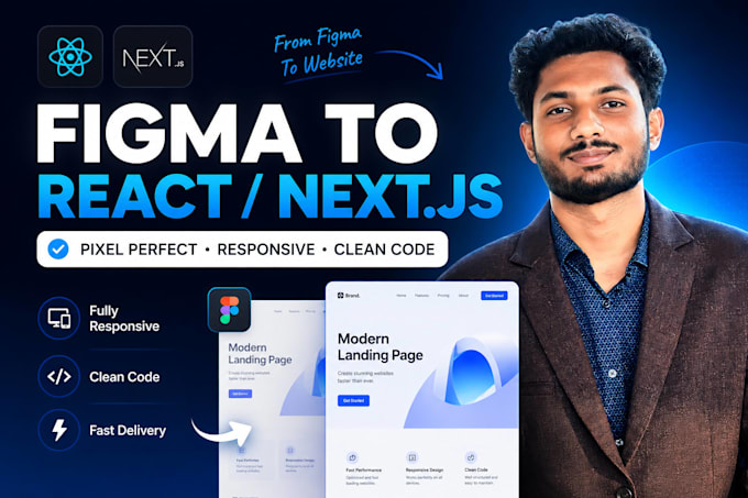 convert figma to responsive react or next js website