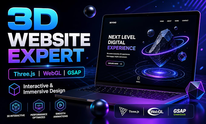 create 3d interactive website with threejs webgl gsap animation reactjs r3f