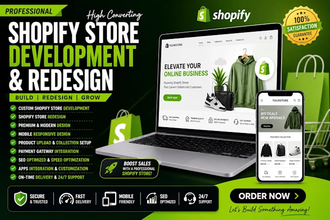 customize shopify store design or redesign shopify website