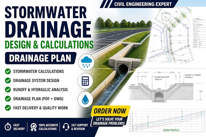 do stormwater drainage design calculations and drainage plan