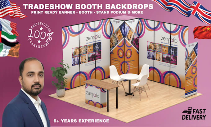 design premium trade show booth, exhibition stand, backdrop