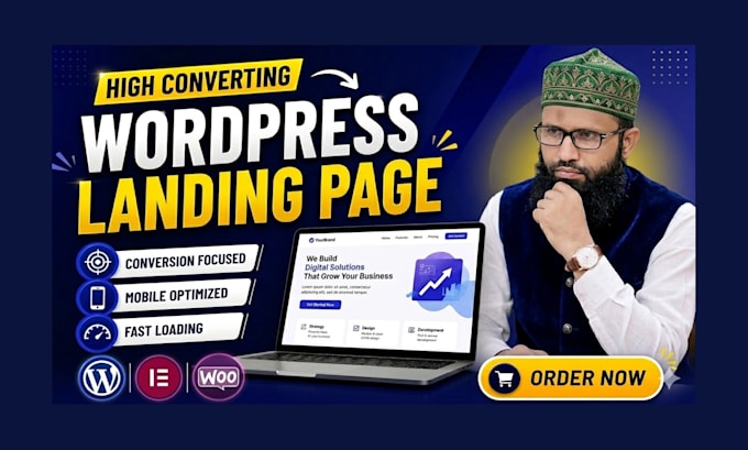 design a high converting wordpress landing page with elementor
