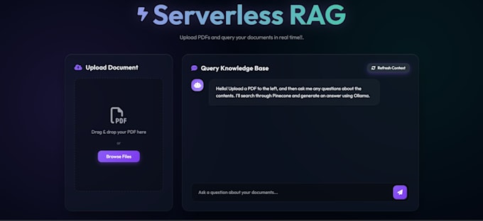 create serverless rag chatbot