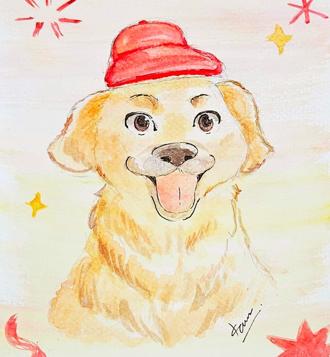 turn your pet into a cute custom portrait painting