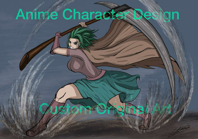 draw original anime character design, turnaround sheet and expressions
