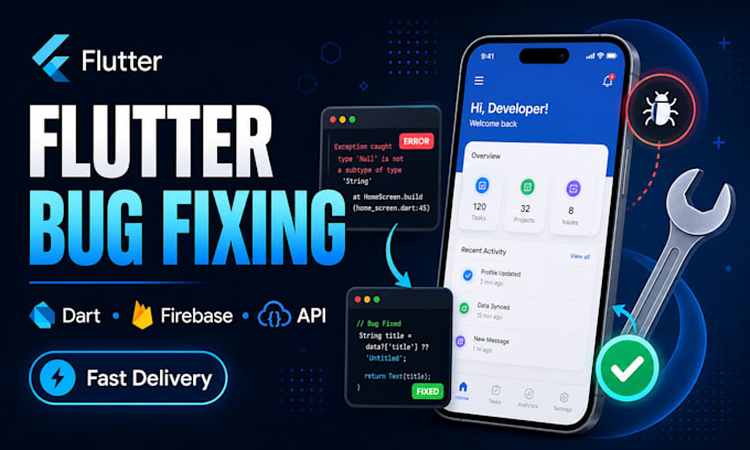 fix bugs and errors in your flutter app