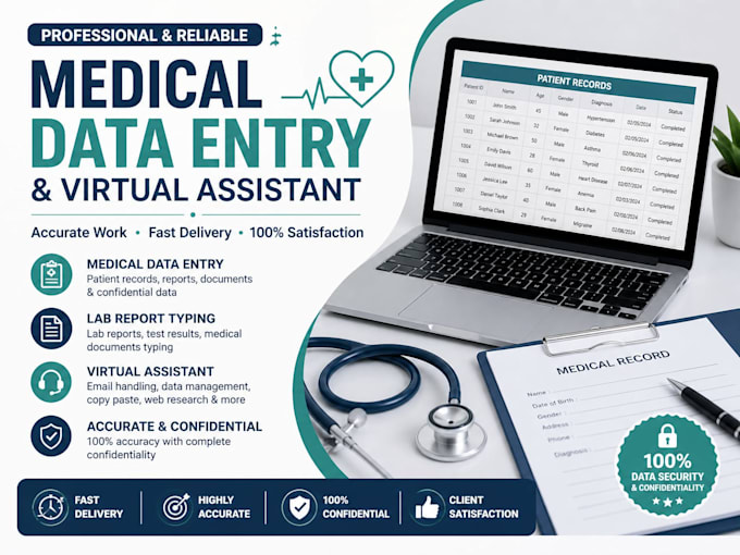 do accurate medical data entry and virtual assistant work