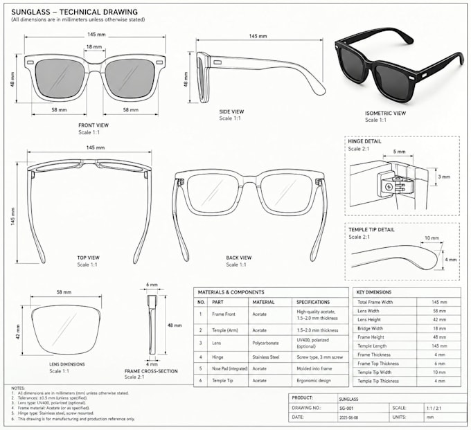 create 3d eyewear designs for prototyping, manufacturing, and 3d printing, cad