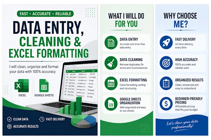 clean, format and organize your excel or google sheets data