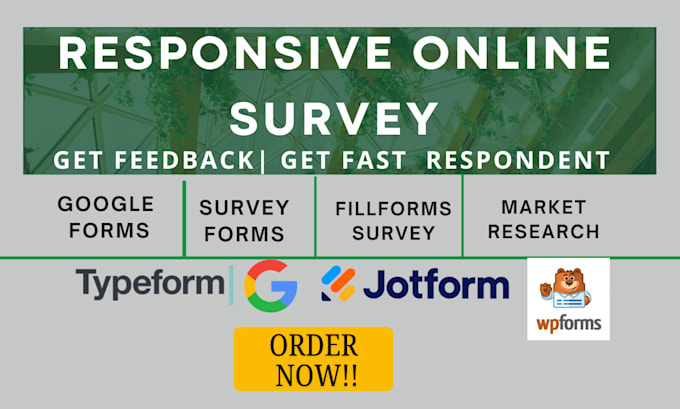 create survey form,, google forms and market research