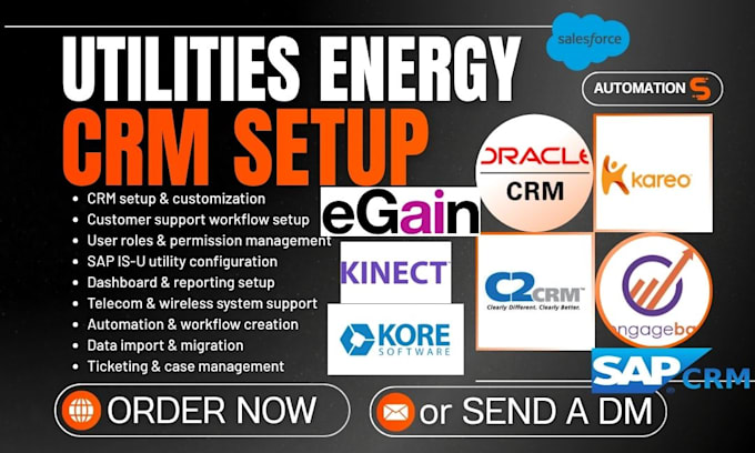 setup salesforce oracle optix c2crm egain kore wireless engage kinect sap isu
