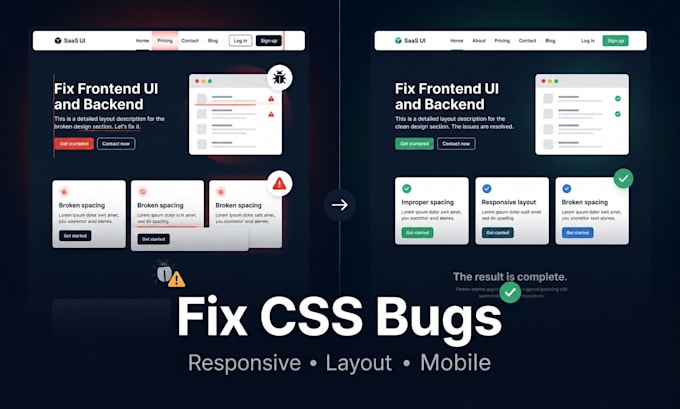 fix responsive HTML, CSS, tailwind, or react issues fast