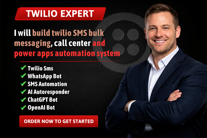 build twilio SMS bulk messaging, call center and power apps automation system