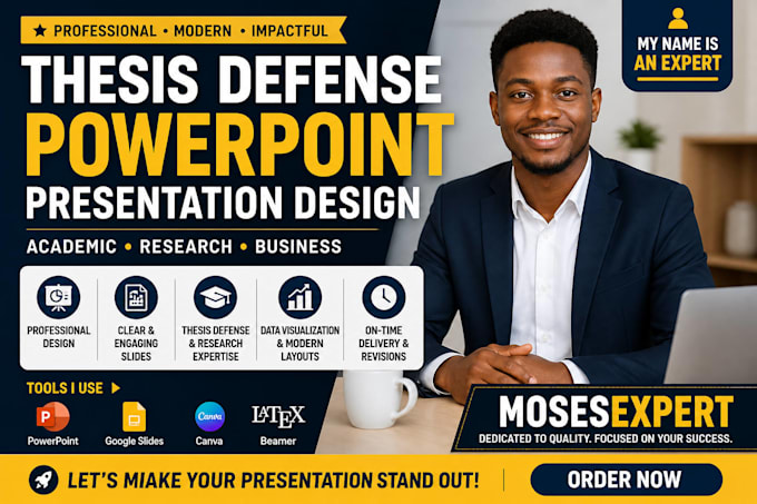 design thesis defense presentation power point clean academic slides