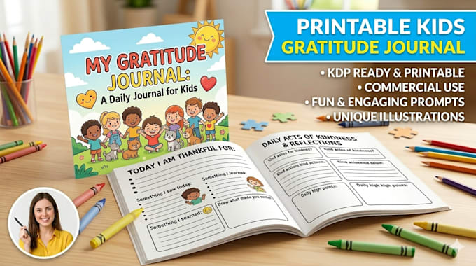 create a kids gratitude journal workbook for printable