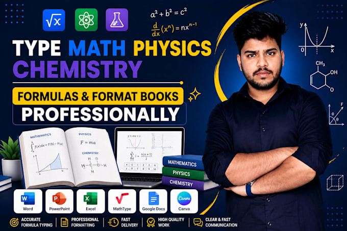type math physics chemistry formulas and format books professionally