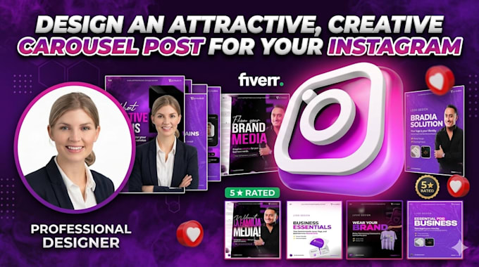 design engaging instagram carousel post, social media post and ads creatives