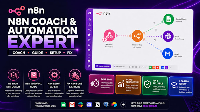 be your n8n coach, n8n tutorial guide, n8n setup, fix n8n bug and n8n errors