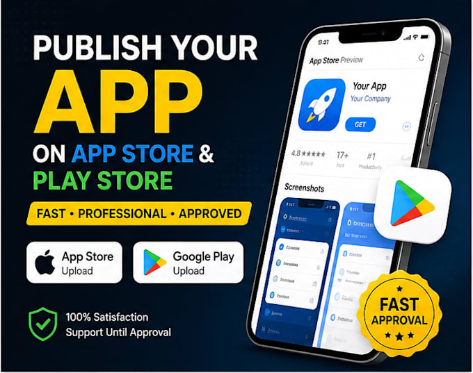 publish your app on google play store and apple app store