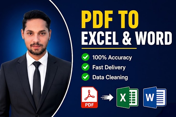 do fast PDF to excel, PDF to word, and data entry copy paste work