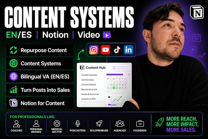 be your bilingual content systems VA using notion for coaches and creators