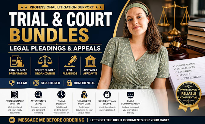 prepare trial bundle, court bundle, legal pleadings litigation support documents