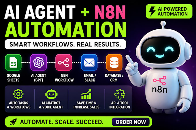 build ai agent n8n ai agent automation workflow ai automation api integration
