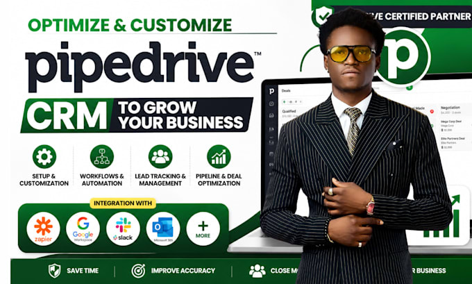 optimize and customize pipedrive CRM, deals, workflows and track leads managemen