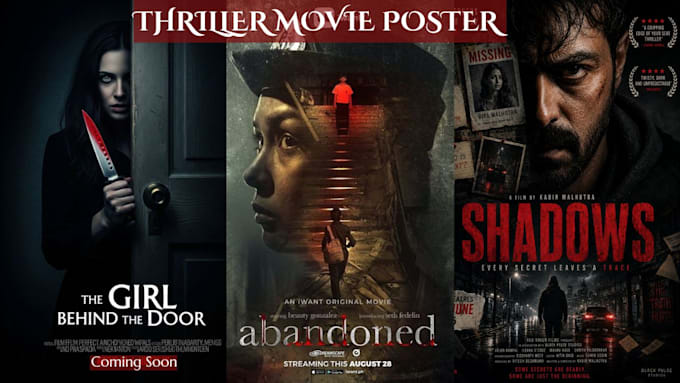 design horror, sci fi or thriller movie poster film poster for indie movies