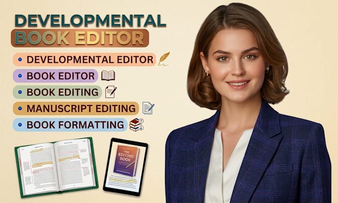 be professional developmental book editor, book editor and proofreading
