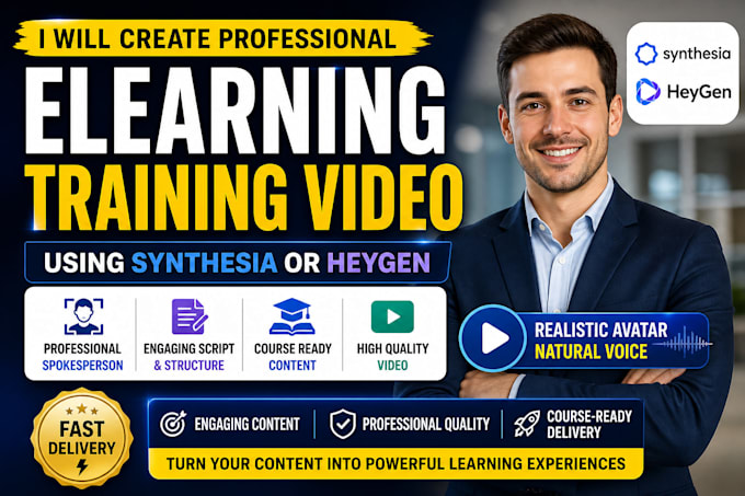 create online course video, corporate interactive elearning video training slide