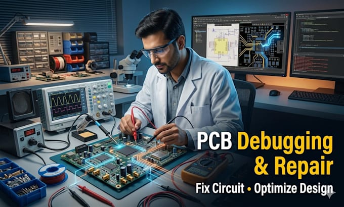 fix pcb design, schematic errors, debug circuits and optimize electronics
